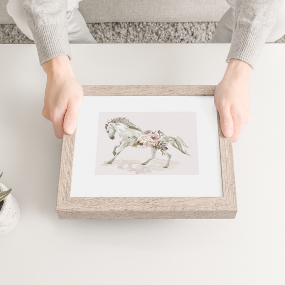 Floral Horse Watercolor Illustration Wall Art Print Poster Unframed - Picture 8 of 16